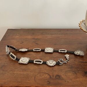 1993 Brighton leather metal concho belt small